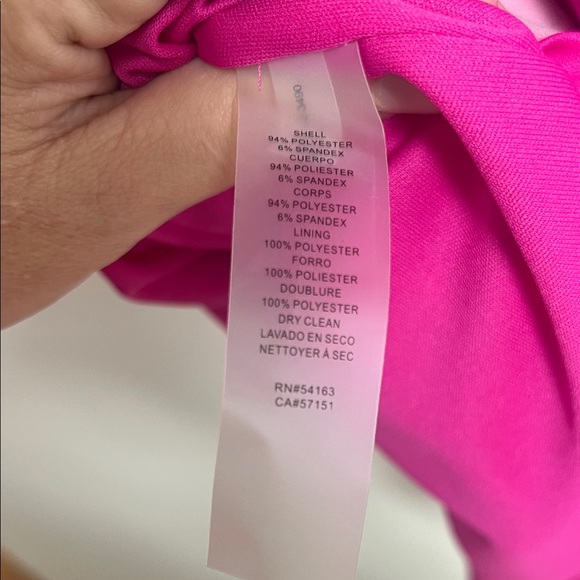 Vince Camuto Magenta Hot Pink Cape-Sleeve V-Neck Mini Dress Large 12 NWT - Picture 8 of 9